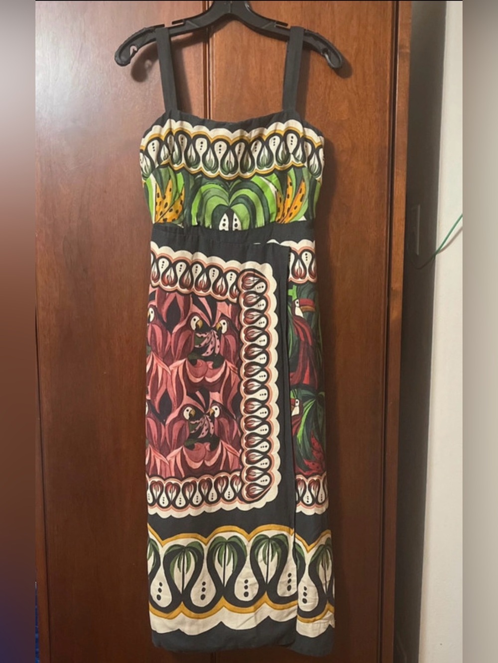 Farm Rio Coconut Tree Flow Scarf Dress (runs small)